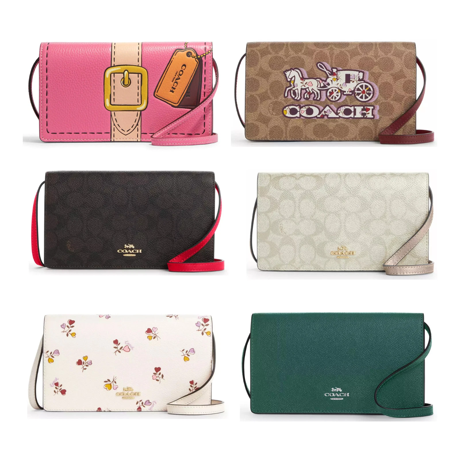 Borsa a tracolla Coach Anna piccola pochette pieghevole