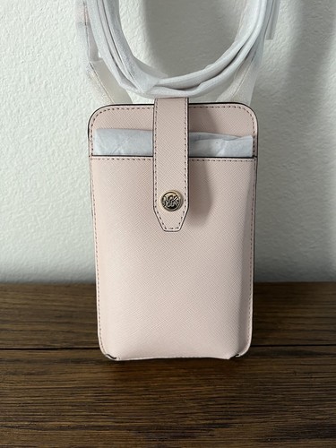 NWT $348 MICHAEL KORS Jet Set Travel Saffiano Blush Leather Smartphone Crossbody