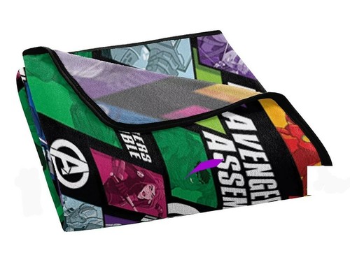 MARVEL! Avengers Assemble Action Super Plush Throw Blanket 46"W x 60"L Brand New - Picture 2 of 3