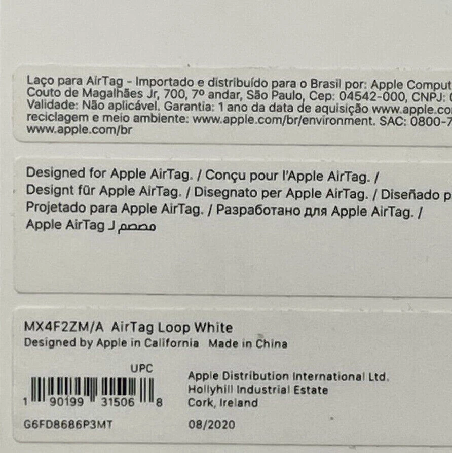 Funda Carcasa Original Apple AirTag Poliuretano Lazo - Blanca MX4F2ZM/A Air Tag Foto 3 de 4