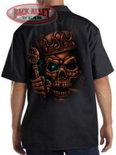 LICH KING Mechanics Work Shirt Biker  UNDEAD Creature Skull  Dungeons