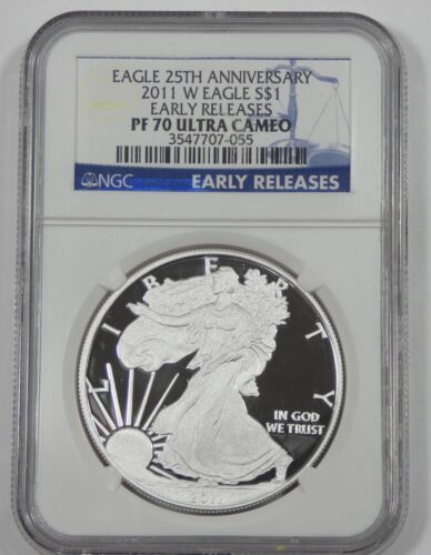 2011-W American Eagle 25th Anniv $1 NGC PF 70 ULT CAM Early Releases 1oz Silver