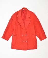 Delia Ferrari Womens Double Breasted Overcoat Uk 18 Xl Red Vintage Ng01