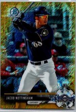 Jacob Nottingham 2017 Bowman Chrome #BCP159 Prospects Gold SN:16/50 Brewers