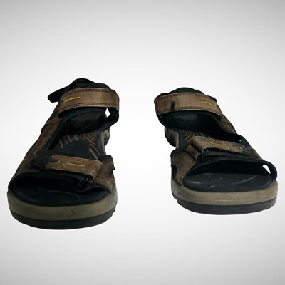 Ecco Brown and Black Men\'s Leather Sport Sandals Sz 46 Ecco | Shoes | Ecco Mens Exowrap 3strap Buckle Sport Sandal  main image 3