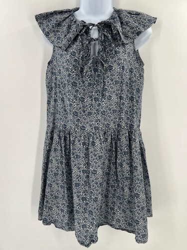 Rebecca Taylor Women Size Small Blue Sleeveless Vine Print Dress - Picture 7 of 7