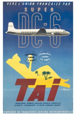 TAI SUPER DC-6 Rf198 - POSTER HQ 45x60cm eines VINTAGE POSTERS
