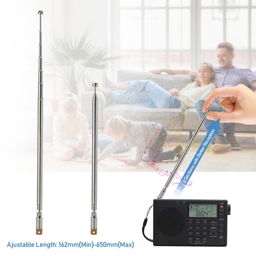 Bingfu 6 sekcji Teleskopowa 65cm AM FM Antena Przenośne radio Zamienniki antenowe - Zdjęcie 10 z 10