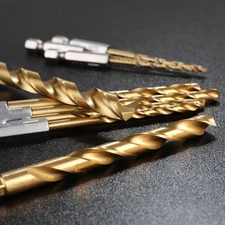 WORKPRO 9PCS 1/4" Hex Shank Drill Bits 1/16"-3/8" Titanium Plating HSS Drill Bit