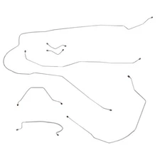 1962-64 Chevrolet Impala Complete Power Drum Brake Line Set Kit Tubes OE Steel