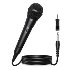 Karaoke Microphone Wired Handheld: Dynamic Vocal Mic for PA System Speakers A...