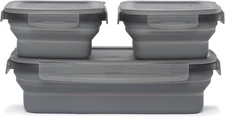 Drip EZ Secondz Collapsible Food Storage Containers (set of 3) - Meal Prep, Left