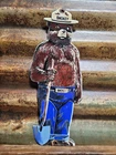 VINTAGE SMOKEY THE BEAR PORCELAIN SIGN OLD US FOREST SERVICE NATIONAL PARK FIRE