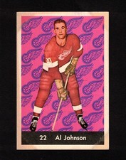 1961-62 AL JOHNSON #22 ROOKIE EX Parkhurst Detroit Star Vintage NHL Hockey Card. rookie card picture