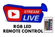 Stream Live RGB LED Light Sign – 3D PRINTED Gaming Decor with Remote Control