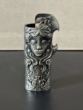 Rose Beauty Metal Lighter Cover Holder Sleeve Fits Standard Bic Lighter
