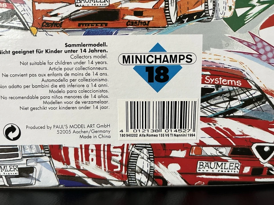 UT Models Alfa 155 A. Nannini DTM 1994 1:18 OVP - Bild 2 von 2