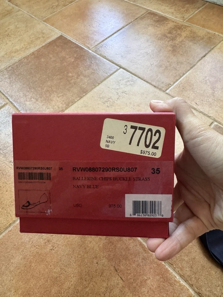 Zapatos planos ROGER VIVIER Chips Strass azul marino cristal satinado hebillas cuadradas EU35 Foto 4 de 4