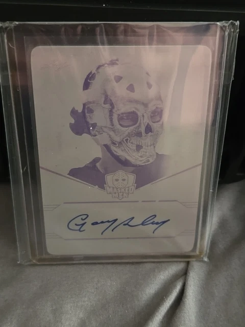 Gary Bromley 2017-18 Leaf Masked Men Goalie Graphs 1/1 Plate Autograph Auto NHL