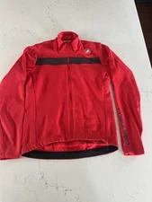 Castelli Cycling Jacket Womens XL Red Zip-Up Winter Riding Fleece Lined EUC