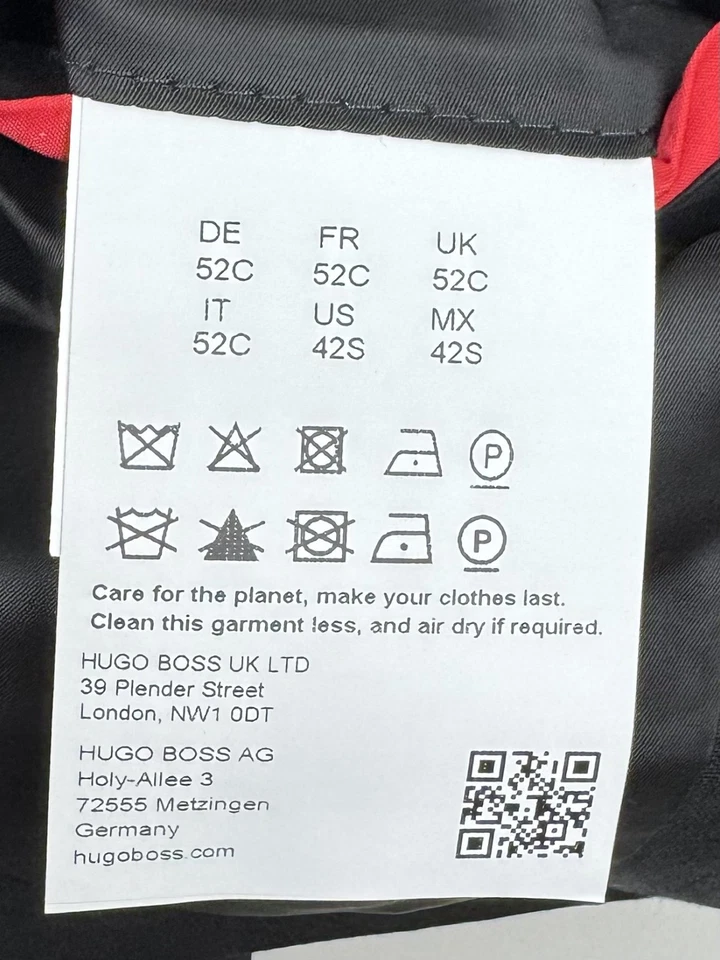 $398 NUEVO HUGO BOSS Para Hombres 42S Blazer Negro Sólido Abrigo Deportivo Traje Chaqueta Foto 4 de 4