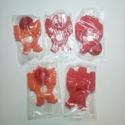5 Robot Bike Reflector Kelloggs Cereal Toy 1985 Transformer Shogun Red Orange