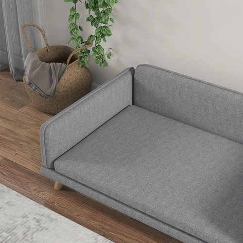 PawHut Dog Sofa Bed with Legs, Water-Resistant Fabric Grey - Picture 9 of 9