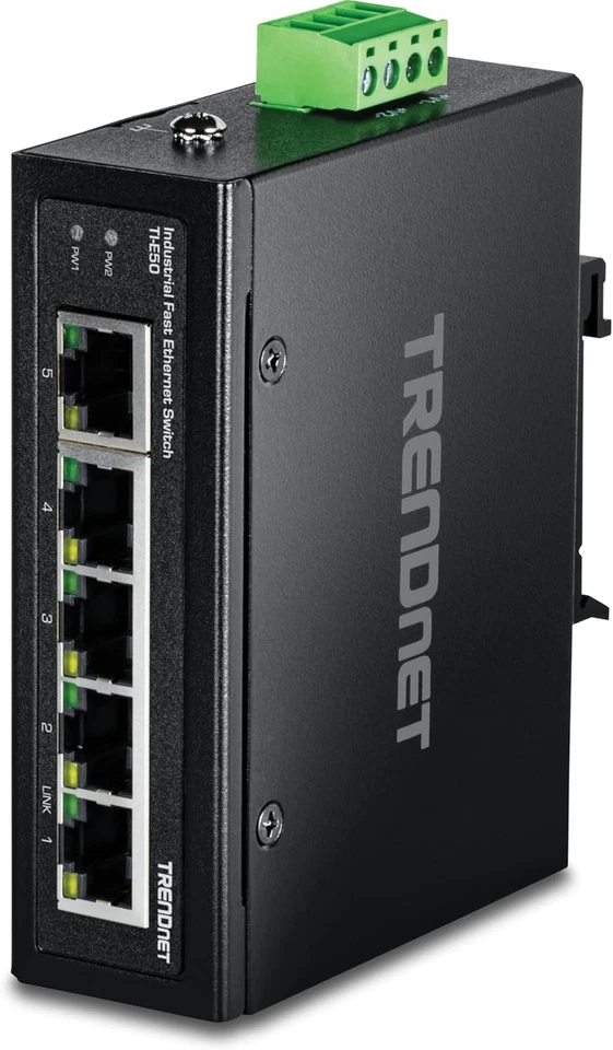 TRENDnet TI E50 5 Port Industrial Unmanaged Ethernet Switch DIN Rail Mount - Image 2 of 4