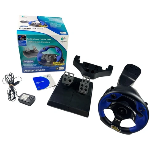 Logitech Driving Force for PS2 PlayStation Racing Steering Wheel Pedal Complete