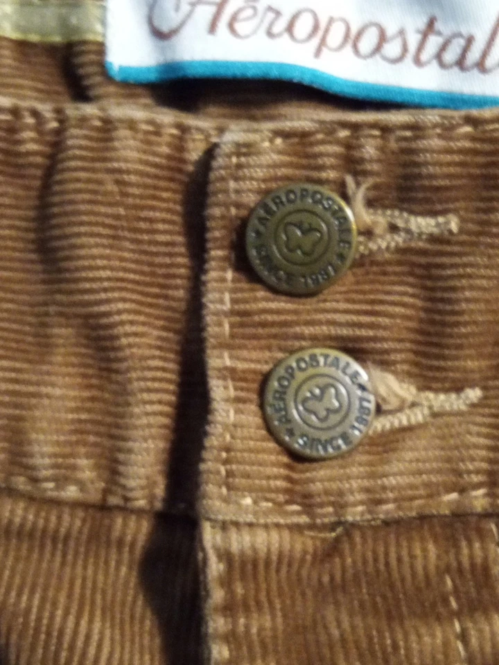 Junior's Aeropostale Brown Corduroy Capri Pants Cotton Blend Size 3/4 - Image 4 of 4