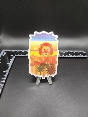 Lion King of the Jungle Sunset Forrest Orange Sticker