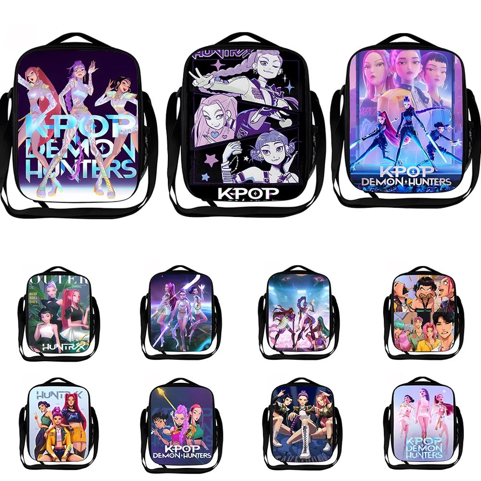 K-Pop Devil Hunters Kids Girls Insulated Lunch Box School Picnic Food Bag Snack