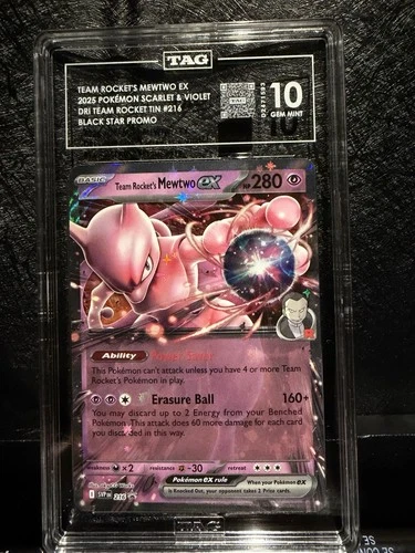 Pokémon Team Rocket's Mewtwo EX 216 Scarlet & Violet Promo TAG 10 2025 Rank #2
