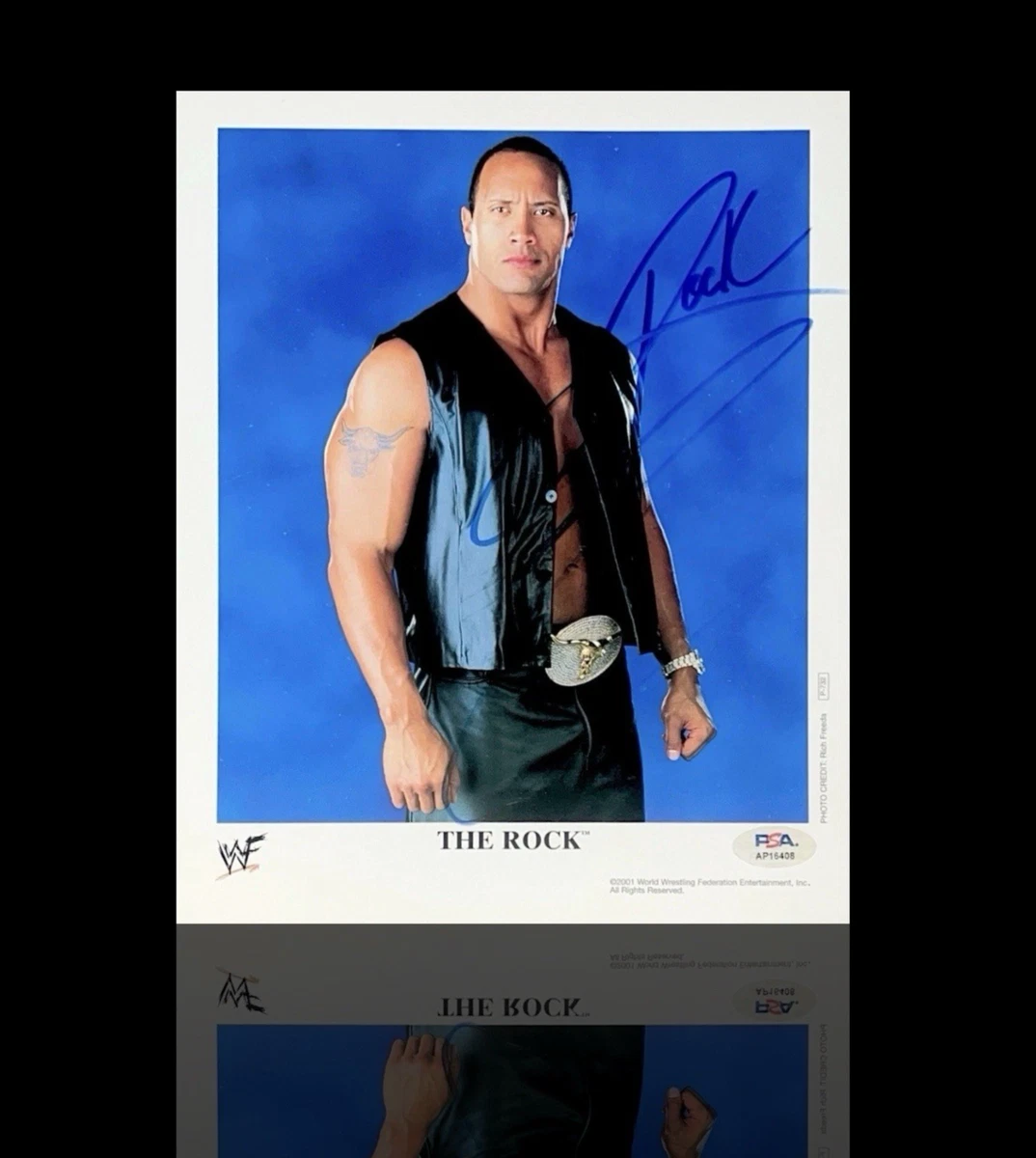 WWE/THEROCK 本人直筆サイン入りポートレート Dwayne Johnson WWE Wrestling Original Autographed Items for sale