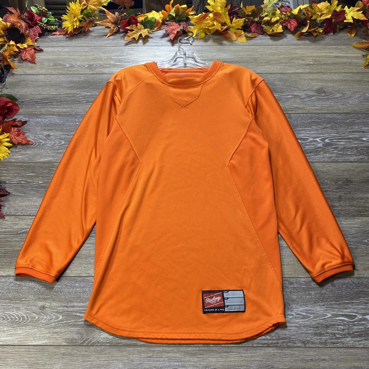 Orange sleeve sales baseball shirt