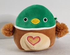 Squishmallows Valentine's Day Avery the Mallard Duck 4" NWT Heart