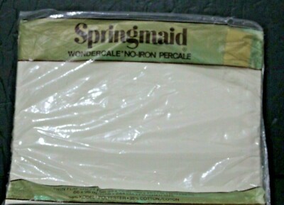 SPRINGMAID WONDERCALE No-Iron Percale Twin Flat Sheet Pinafore Solids