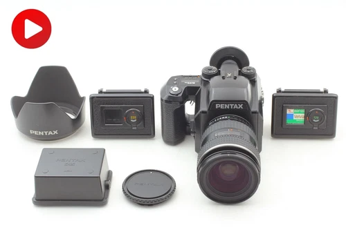 [N MINT w/Hood] Pentax 645N Camera FA 45-85mm lens 120 220 Film Back From JAPAN