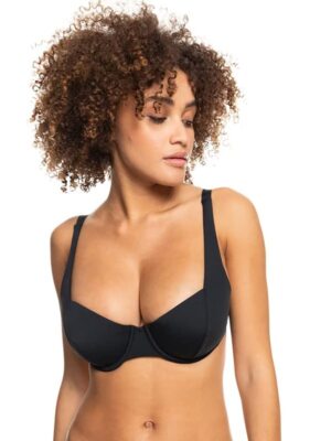 Roxy womens Classics Solid Beach Classics Underwire D Cup, Anthracite 22, Large