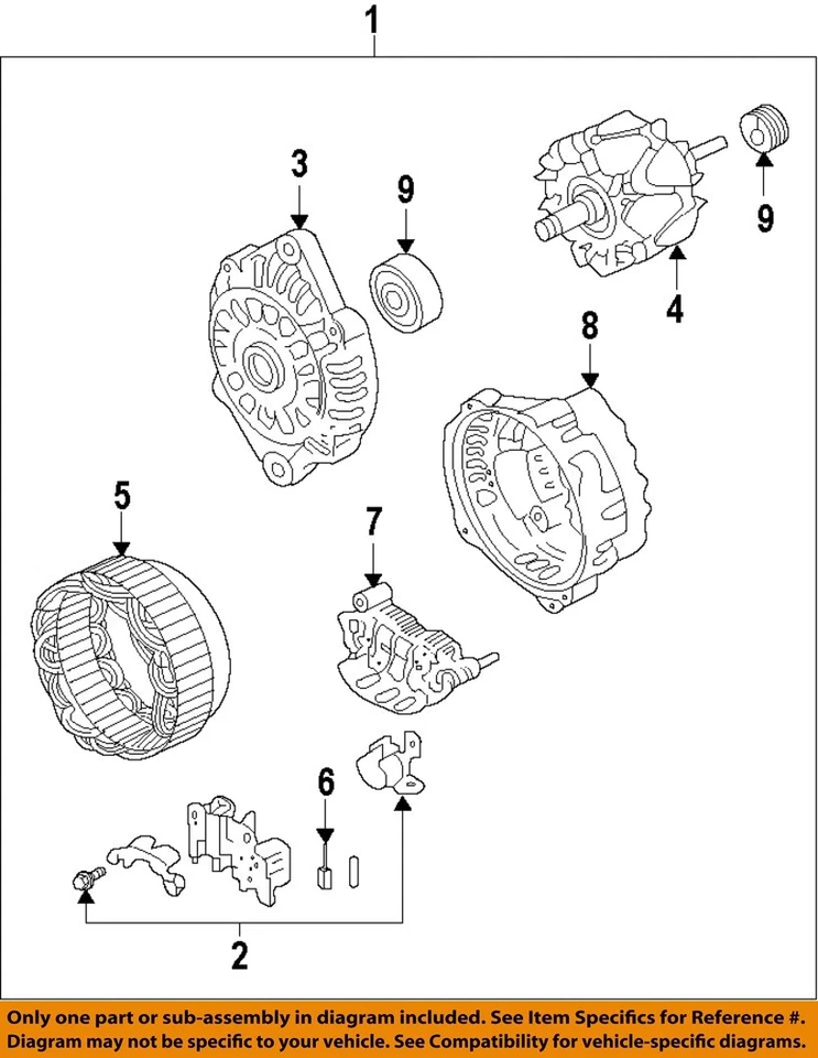 Alternador usado compatible con: Subaru Tribeca 2010 3,6 grado A Foto 3 de 4