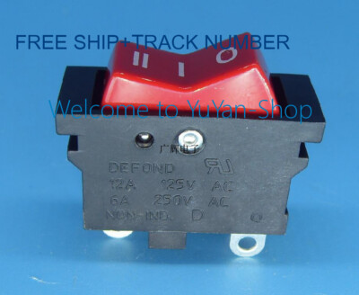 3pcs DEFOND DRB-2213 10A 250V 3 positions 4pins Rocker Power Switch Red  #E8