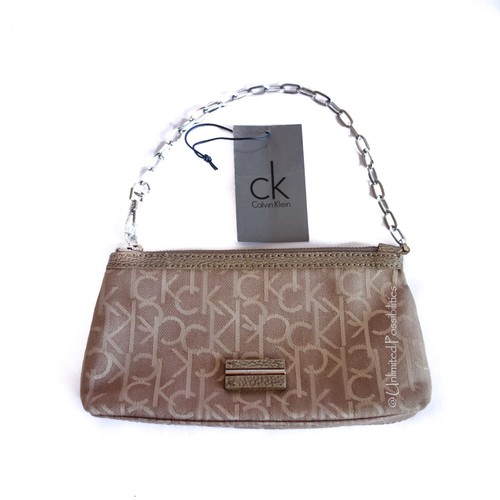 NEW CALVIN KLEIN Core Logo Wristlet Clutch Jacquard Winterberry Tag Dustbag - Picture 8 of 9