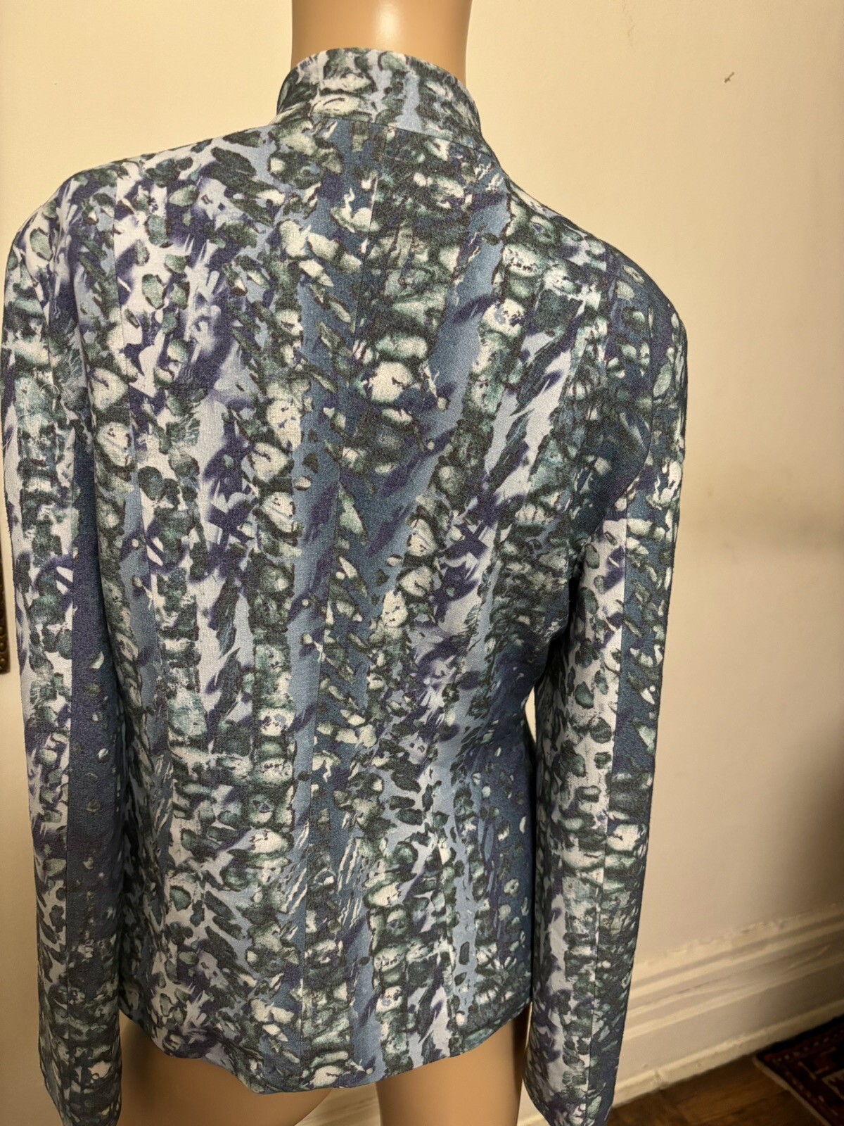 Escada Blue Pattern Blazer Medium - image 7