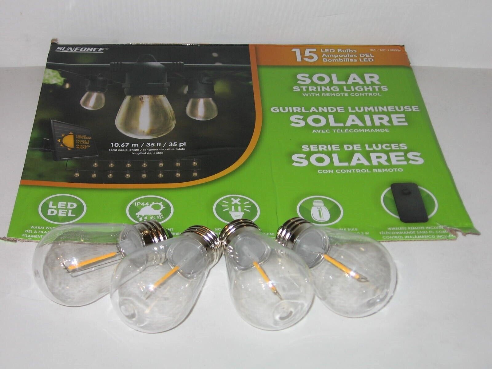 SUNFORCE (Qty 4) LED Light Bulb Replacement For Patio Solar Light String .3W
