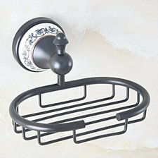 Oil Rubbed Bronze Bathroom Soap Dish Holder Wall Mounted Soap Storage Basket