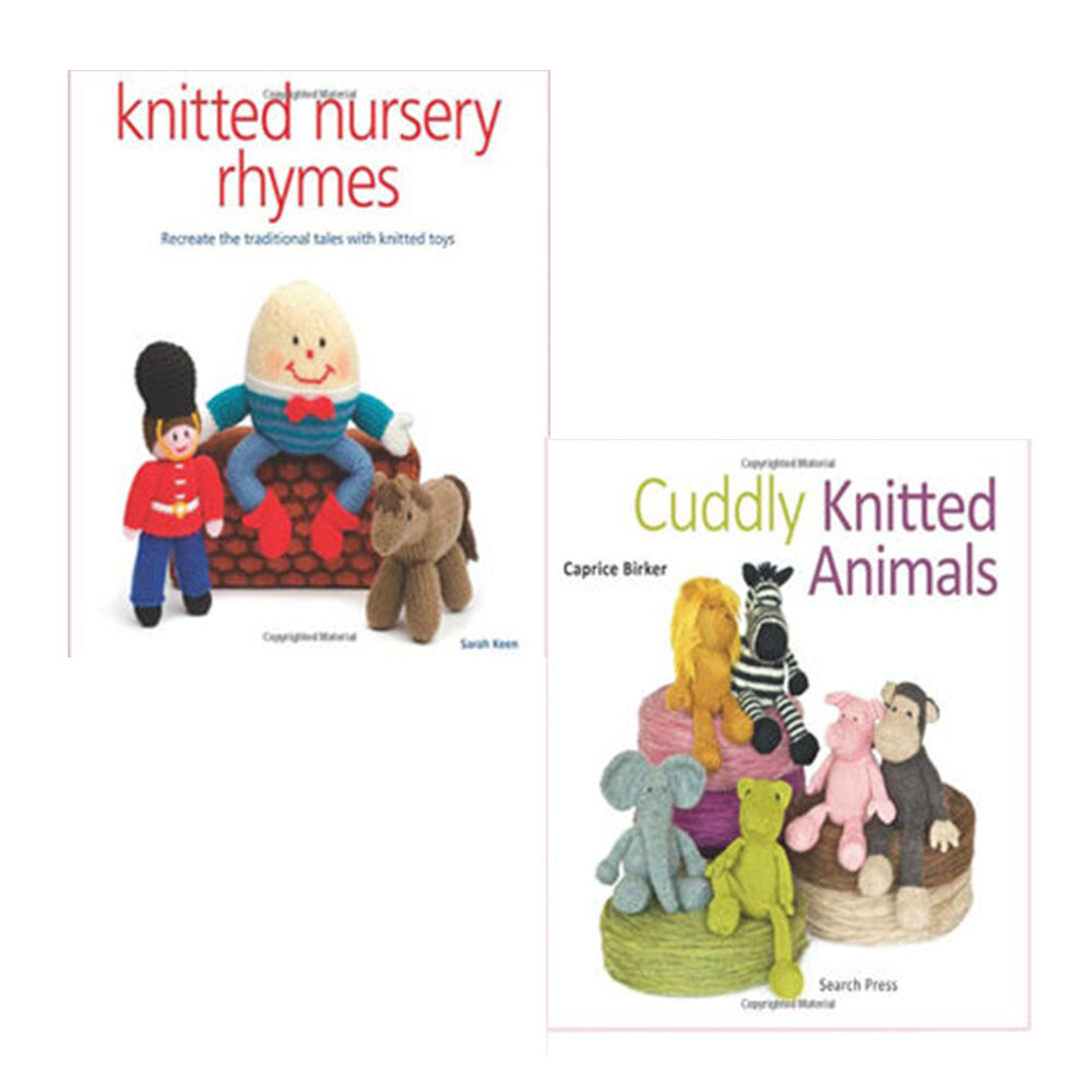 Knitted Nursery Rhymes,Cuddly Knitted Animals 2 Books Collection Set NEW