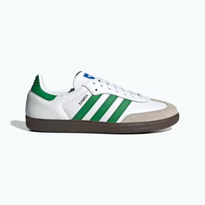 adidas Samba OG Sneaker Hallenschuhe Leder Indoor Weiß Grün (IG1024) NEU