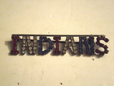 Vintage Cleveland Indians MLB RED WHITE BLUE Rhinestone Silver Tone Metal Pin