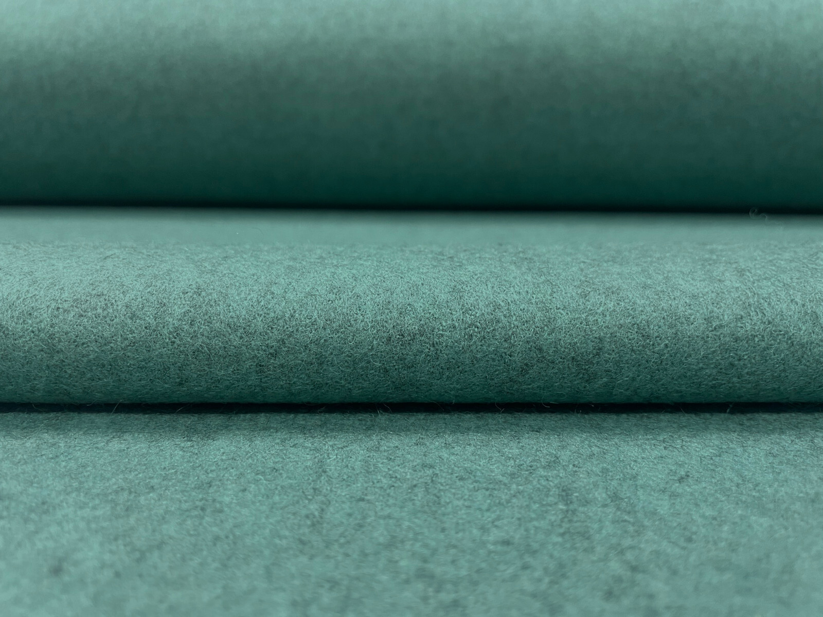 10.625 yds Herman Miller Cozy Heathered Jade Blue Green Wool Upholstery Fabric
