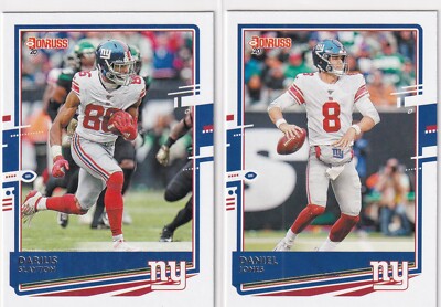 LOT (2) DARIUS SLAYTON DANIEL JONES NEW YORK GIANTS - 2020 DONRUSS E4280